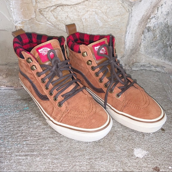 Vans Sk8-Hi MTE Plaid High Top Suede Sneaker - Picture 3 of 8